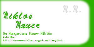 miklos mauer business card