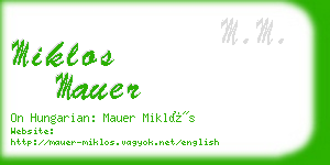miklos mauer business card